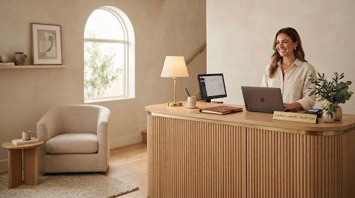 Einblick in das fiktive Kosmetikstudio